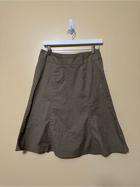 Gap Knee Length A-line Khaki Skirt Women 6 Neutral Classic Prep School